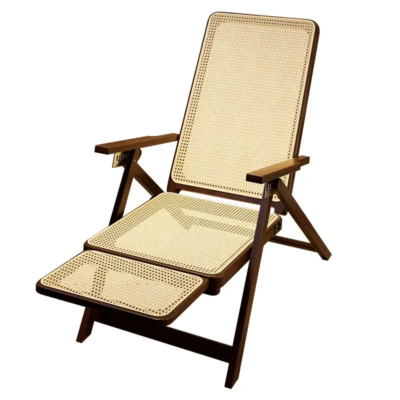 Foldable Recliner Chair 3-in-1 Nap Seat Breathable Fabric Elderly Lounger for Home Office Summer Rest