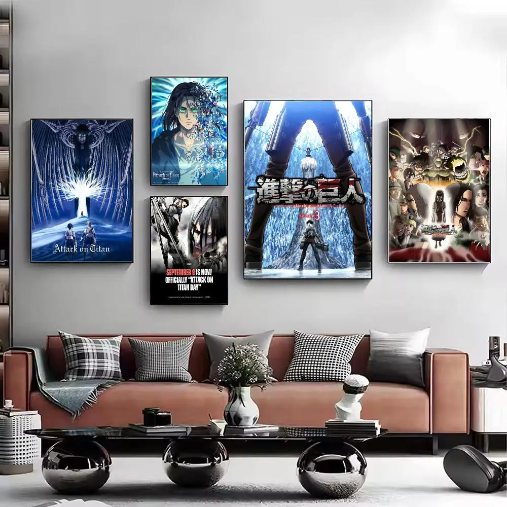 Anime A-Attack O-On Titan Poster HD Wall Art Aesthetic Home Decor for Living Room Bedroom Café Office Stylish Gift