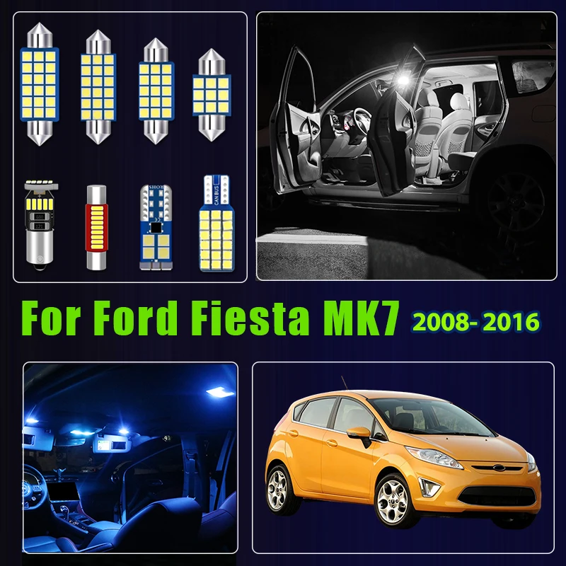 For Ford Fiesta MK7 2008 2009 2010 2011 2012 2013 2014 2015 2016 Car LED Bulbs Interior Reading Lamp Trunk Light Accessories