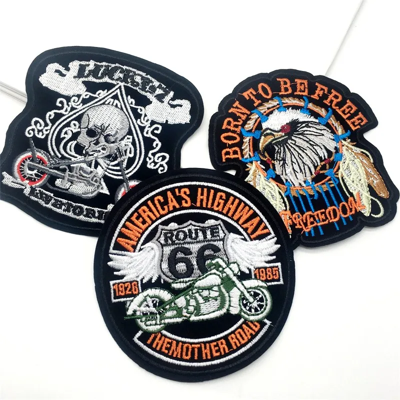 Punk Eagle Embroidered Patches on Clothes Ironing on Patches for Clothing Jacket Badge DIY Biker Appliques Stirpes