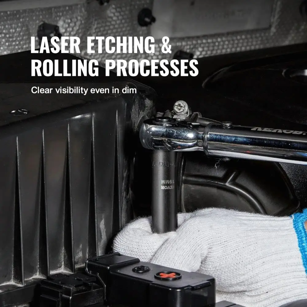 مجموعة مقابس تأثير المحرك 1/2 بوصة، مجموعة مقابس مكونة من 65 قطعة SAE 3/8 بوصة إلى 1-1/4 بوصة ومتري 10-24 مم، 6 نقاط لسبائك cr-v للسيارات