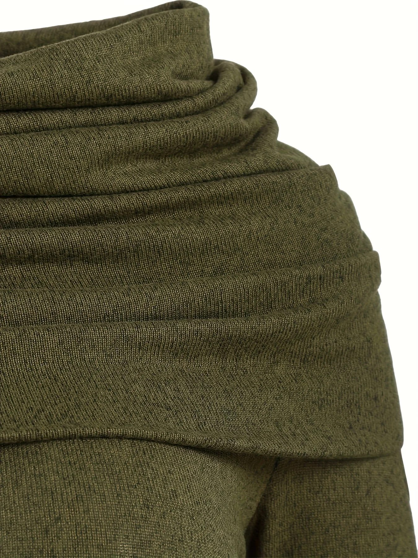 فستان محبوك ذو لون سادة وياقة كومة للركاب على الموضة الأوروبية والأمريكية