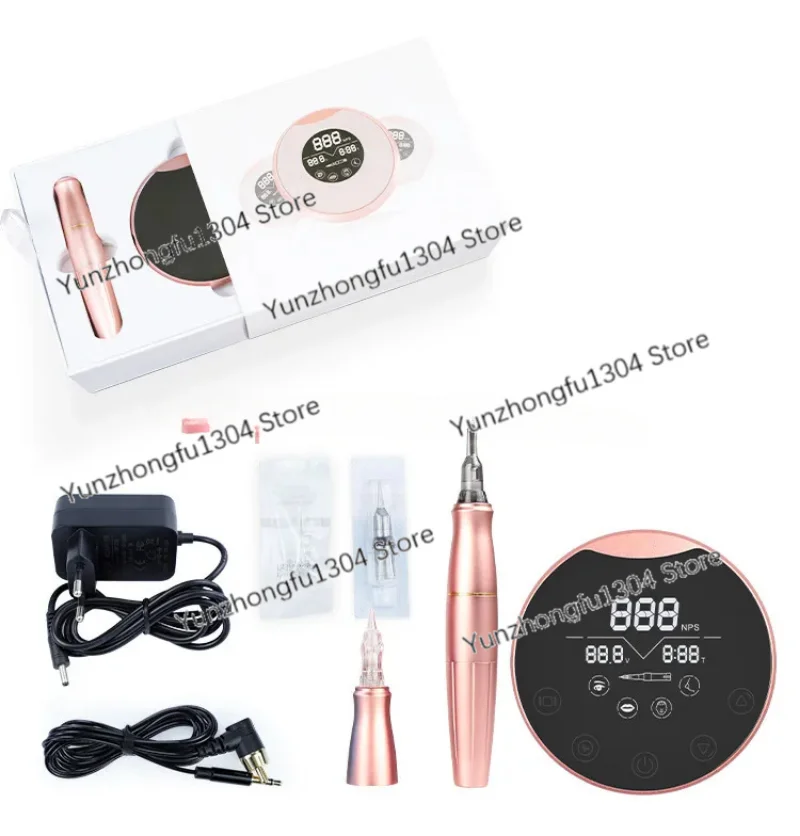 P90 Mirror Dermographe Permanent Makeup Machine Rotary Eyebrow Pen Tattoo Machine Full Set Pink for Microblading