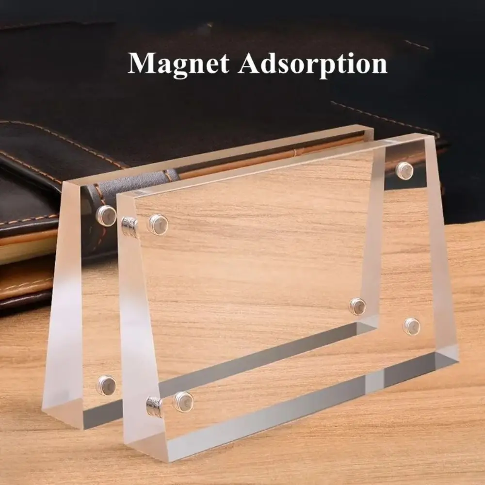 

Stylish Acrylic Display Stand Clear Universal Picture Frame Slant Card Tags Home Decor
