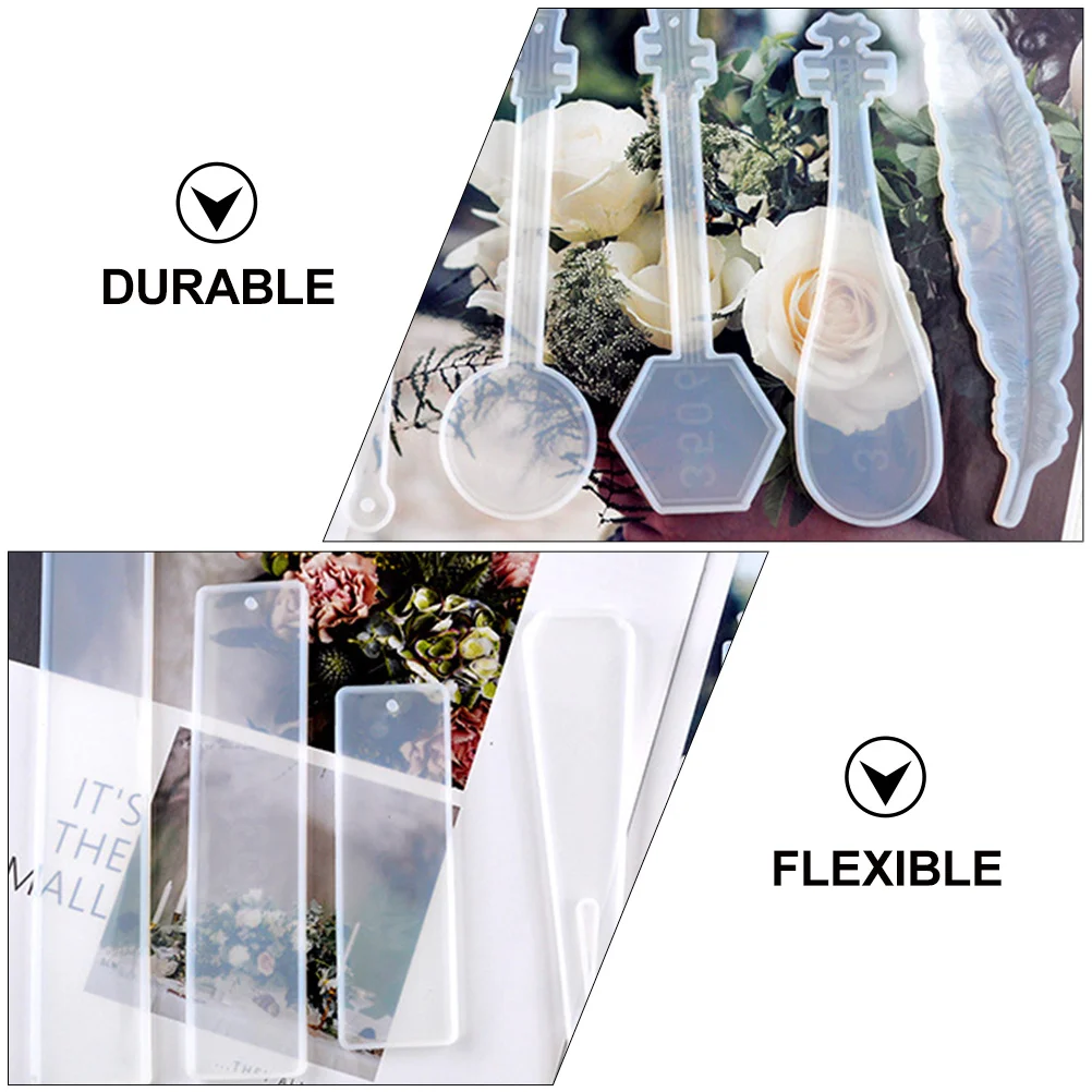 

8pcs Bookmarks Mold For Diy Stationery Making Silicone Craft Mold Easy Release Resin Clay Wax Cement Gumpaste Casting Home