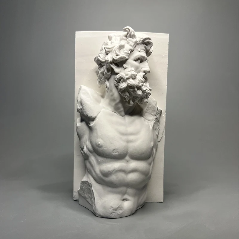 Sculpture de gypse européenne, Statue masculine musclée Vintage, ornement de bibliothèque, figurine de philosophie, décoration esthétique intérieure
