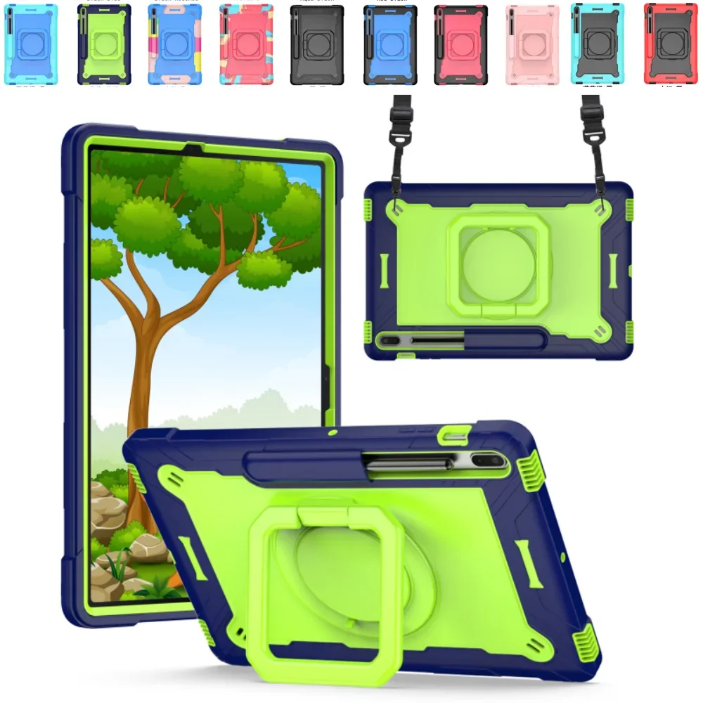 Case for Samsung Galaxy Tab A 10.1 inch 2019 T510 T515 360°Rotatable Kickstand Tablet Cover with Shoulder Straps 10.1