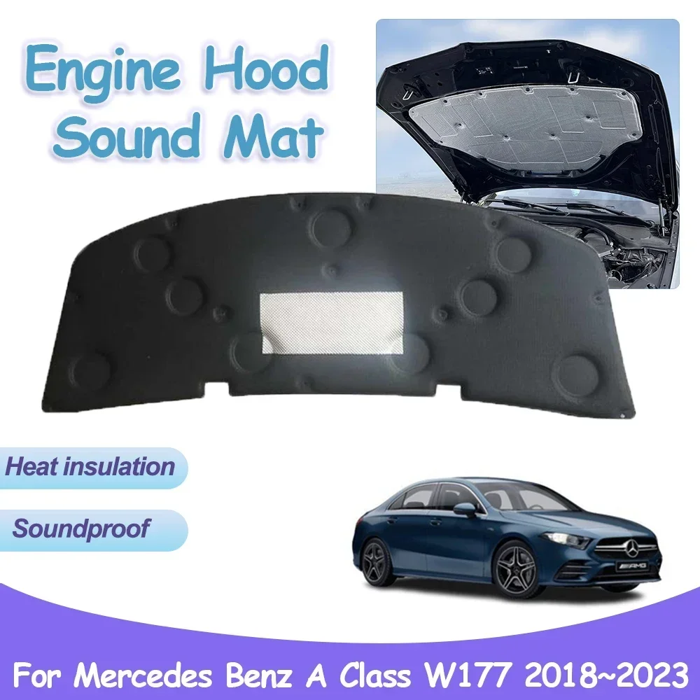 

Engine Hood Sound Pad for Mercedes Benz A Class W177 A180 2018~2023 Heat Insulation Cotton Mat Car Fireproof Interior Accessorie