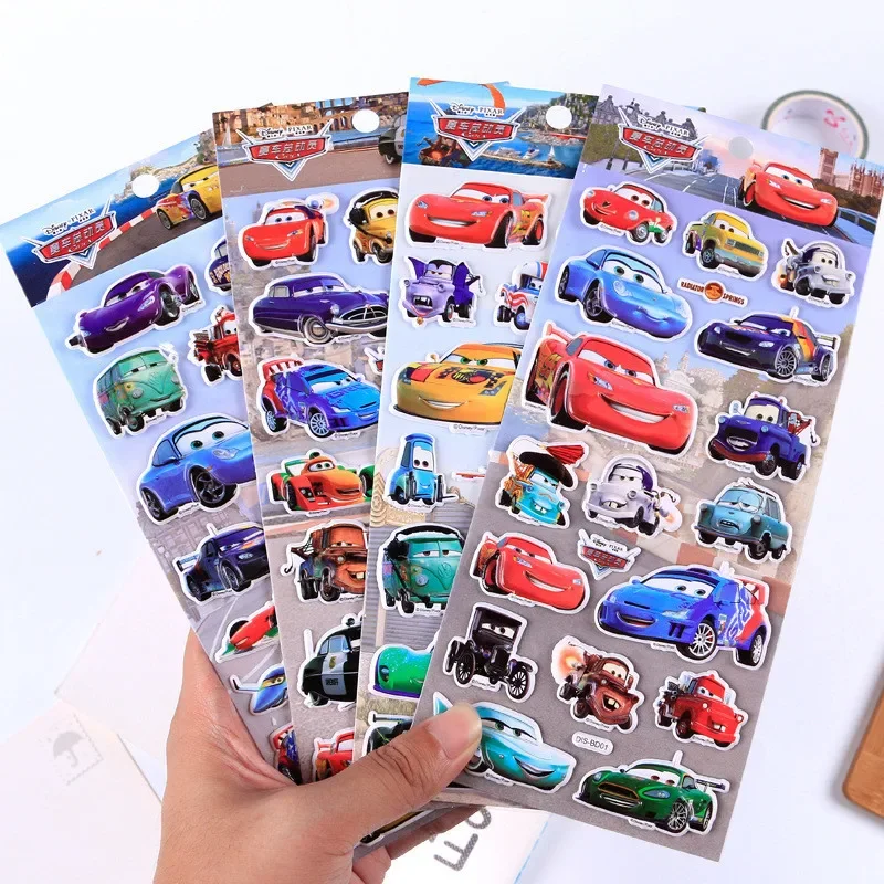 1Pcs Genuine Disney Pixar Cars Frozen Sofia cartoon stereo 3d children toy sticker disney cute bubble stickers Christmas Gift