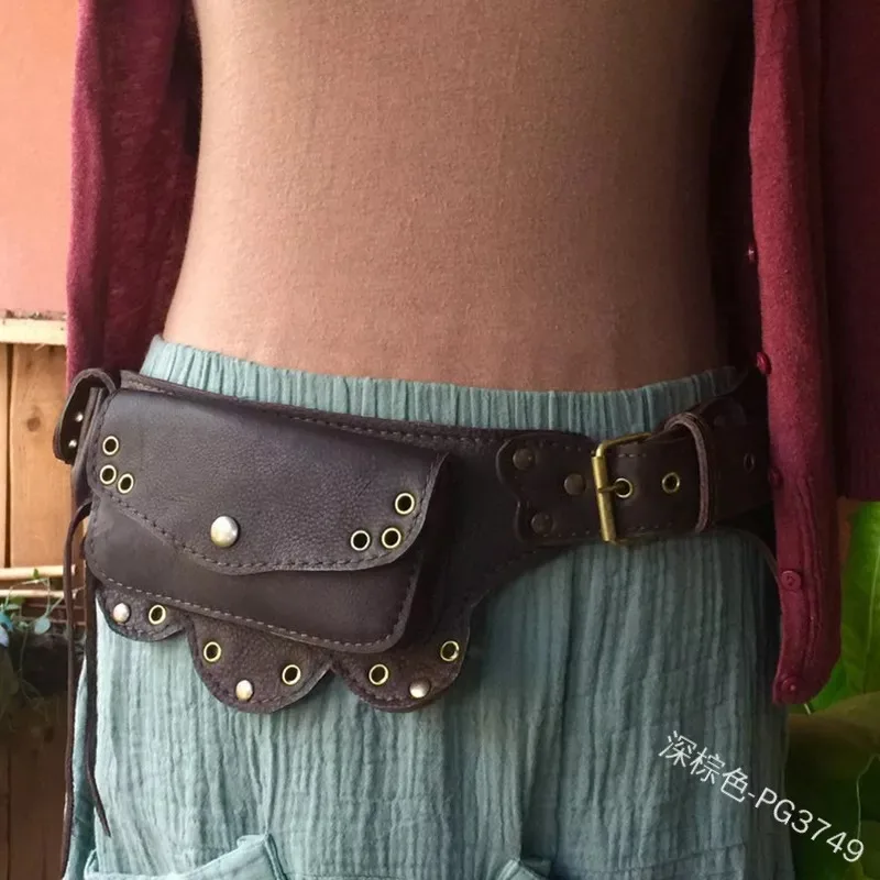 

Medieval Steampunk Utility Belt Bag Waist Pouch Gothic Vintage Leather Phone Holder Fanny Pack Hip Bag Viking Cosplay Accessory