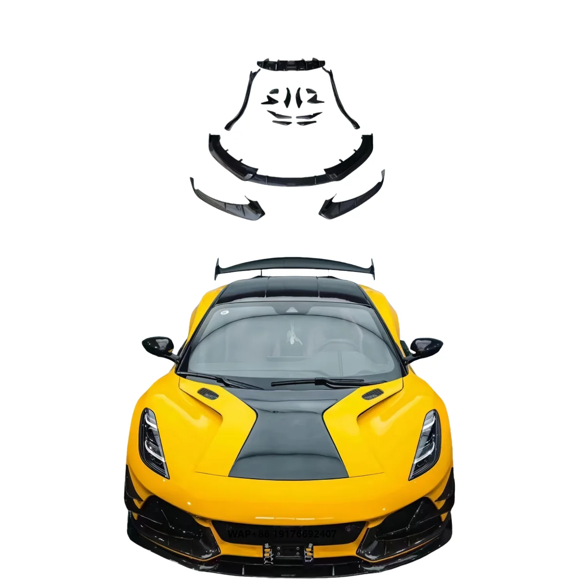 For Lotus Emira Modified Monotek Small Envelope Carbon Fibre Front Lip Hood Windknife Rear Lip Rear Wing