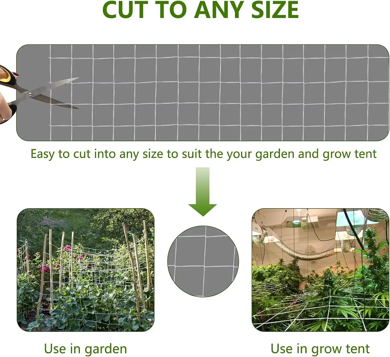 

[XMSJ]Professional Garden Trellis Netting Bulk Roll - 4ft x 3280 ft Heavy-Duty Garden Netting for Climbing Plants,Garden Melons