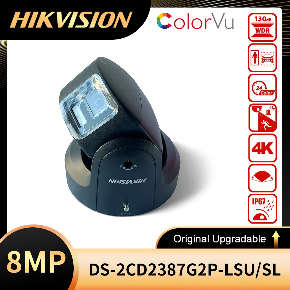 Original Hikvision DS-2CD2387G2P-LSU/SL 4K 8MP POE ColorVu AcuSense Panoramic Strobe Light And Audio Alarm Turret Network Camera