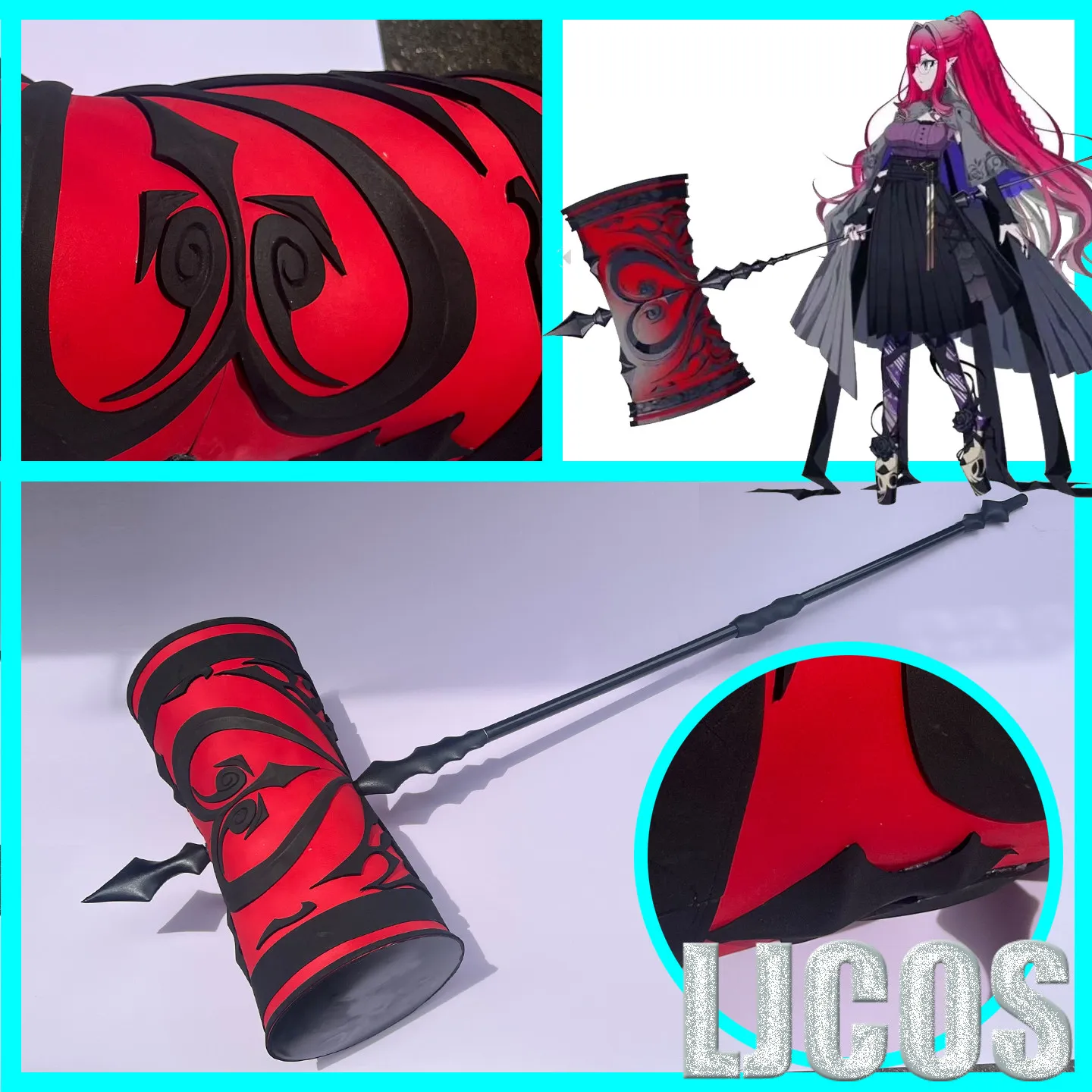Baobhan Sith Red Hammer FGO Fairy Knight Cosplay Props Halloween Christmas Fancy Party Costumes Accessories