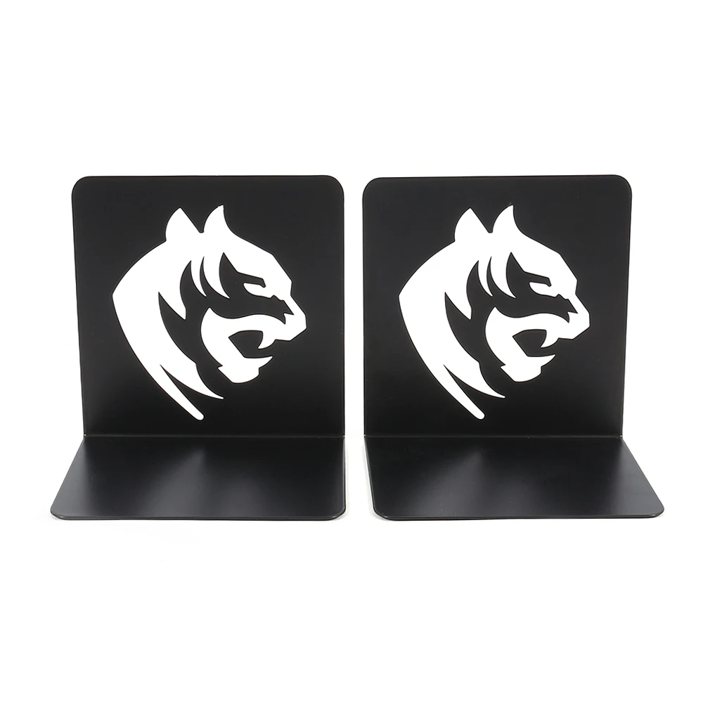 Cool Tiger Book Ends for Men Boys Book Lover Gifts Black Heavy Duty Bookends Books Stand for Book Shelf Desktop Decor