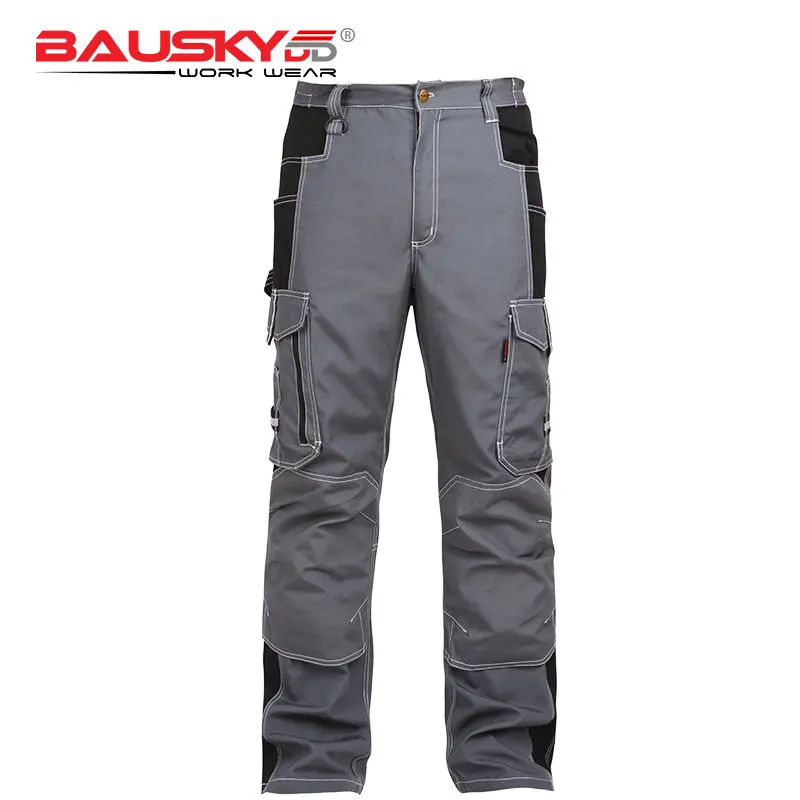 Bauskydd Construction Work Pants Men Hi Vis Workwear Cargo Pants Man Multi Pocket Trousers Safari Style