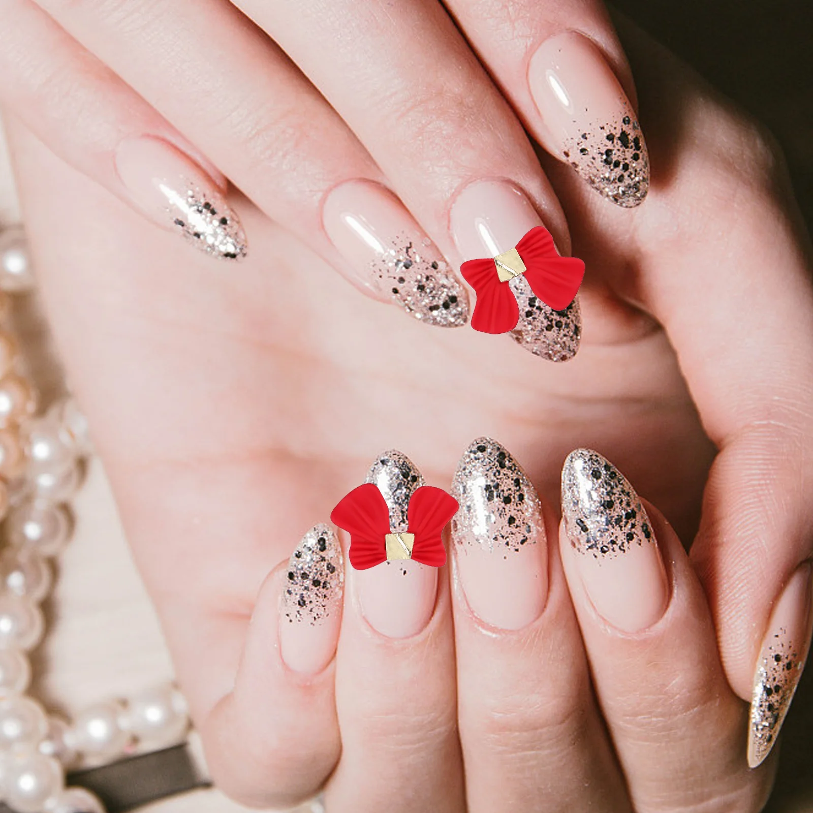 

10Pcs Bowknot Nail Charms Alloy Nail Art Studs Small Metal Manicure Decoration for Birthday Gifts Manicure Decor