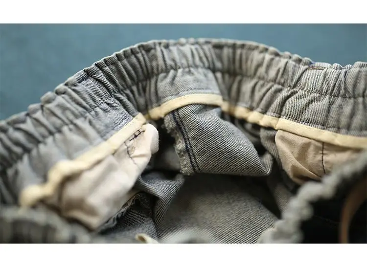 Ethnic Style Painted Denim Shorts for Women Fashionable Wide-leg Versatile Slim and Elastic Waist Five-point Pants