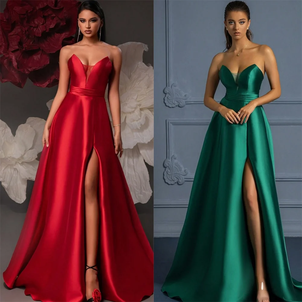 

Formal Dress Evening Dearin Sweetheart A-line Floor Length Open Back Skirts Layered Draped Ruffle Bespoke Occasion Dresses Prom