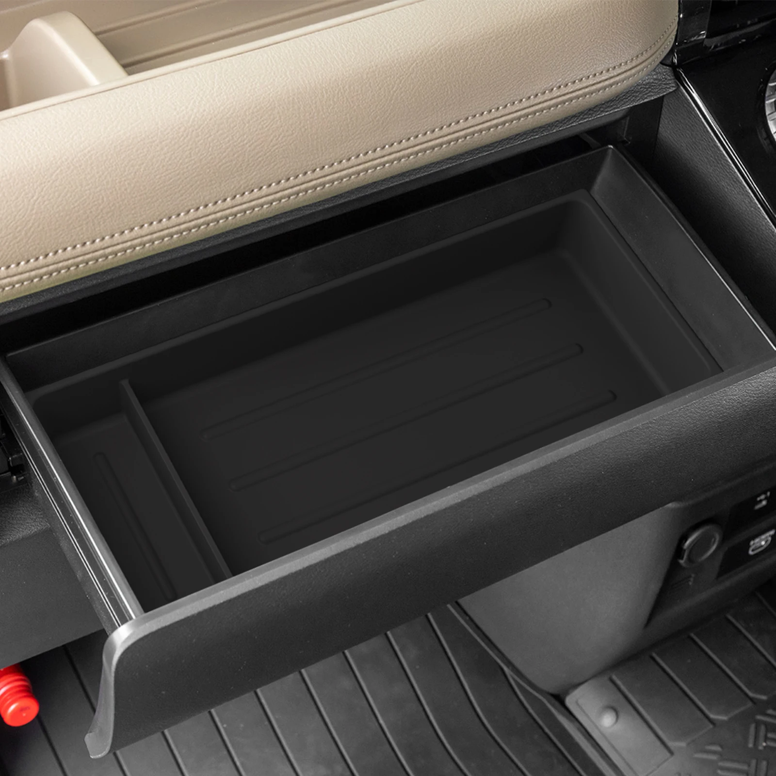 Smabee RHD for Mitsubishi Delica Mini 2025 Silicone Passenger Drawer Storage Box Passenger Insert Tray Car Accessories Black