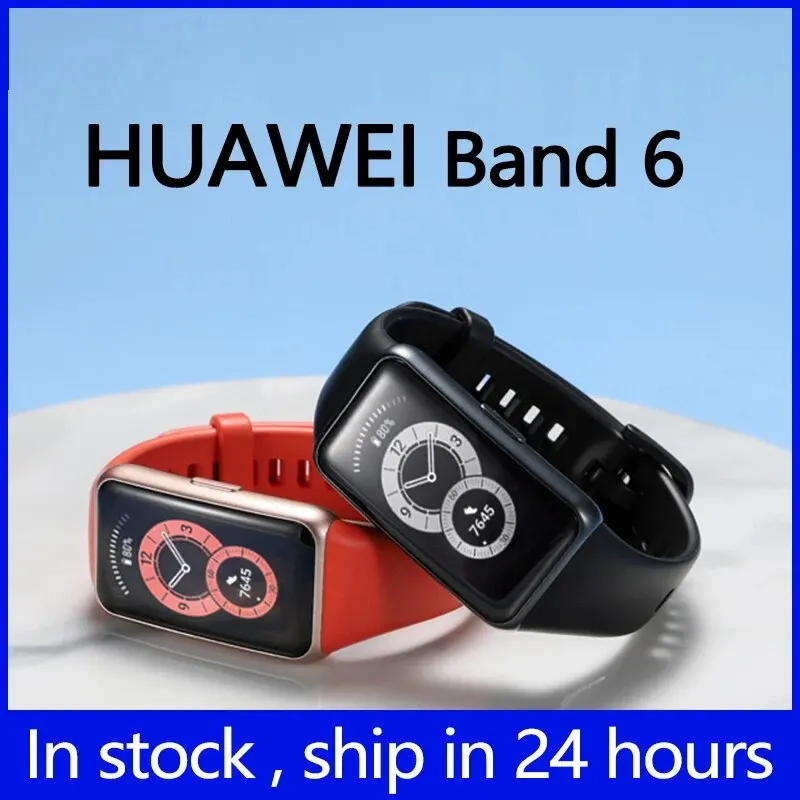 Pulseira inteligente Huawei-band 6, pulseira esportiva, rastreador de oxigênio no sangue e freqüência cardíaca, monitoramento do sono, tela de 1,47 polegadas, original