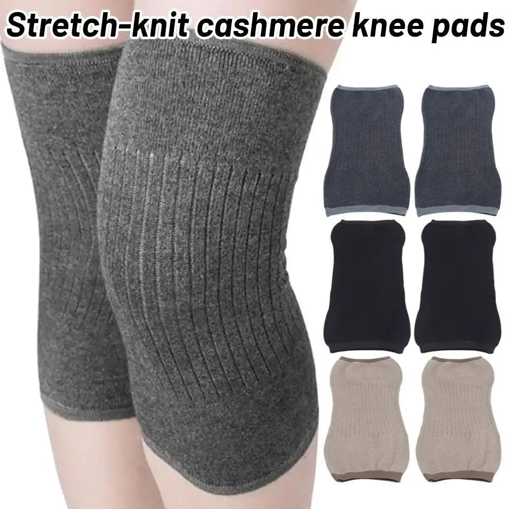 Stretch-knit Cashmere Knee Pads Knee Brace Support Protector Knee Breathable Warmer Pads Legging Stockings Wraps ﻿