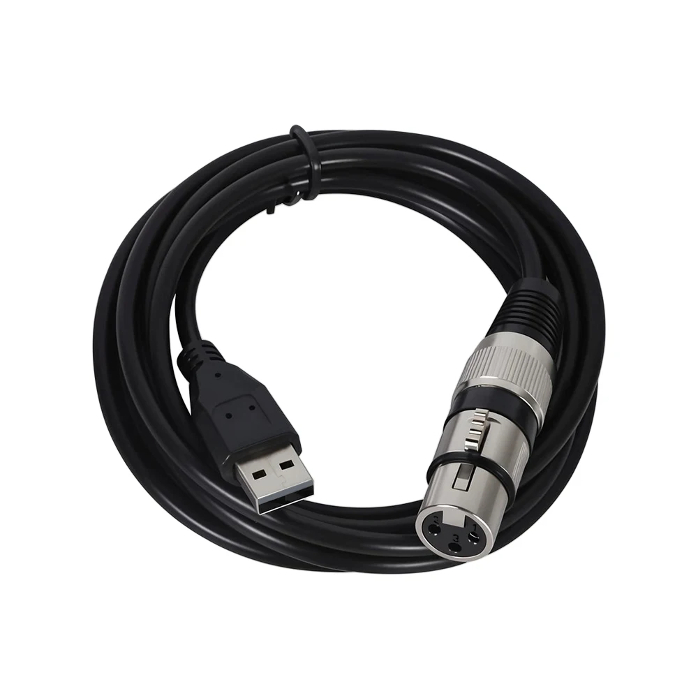 Cable de cañón de micrófono XLR para micrófono dinámico/condensador, cable tipo C/USB macho a XLR hembra para tarjeta de sonido/amplificador