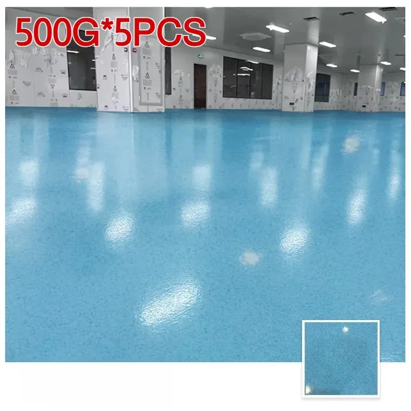 500g Oplosmiddelvrije Zelfnivellerende Platte Epoxy Vloerverf Slijtvaste Waterdichte Kleur Zand Vloercoating Imitatie Marmeren Verf