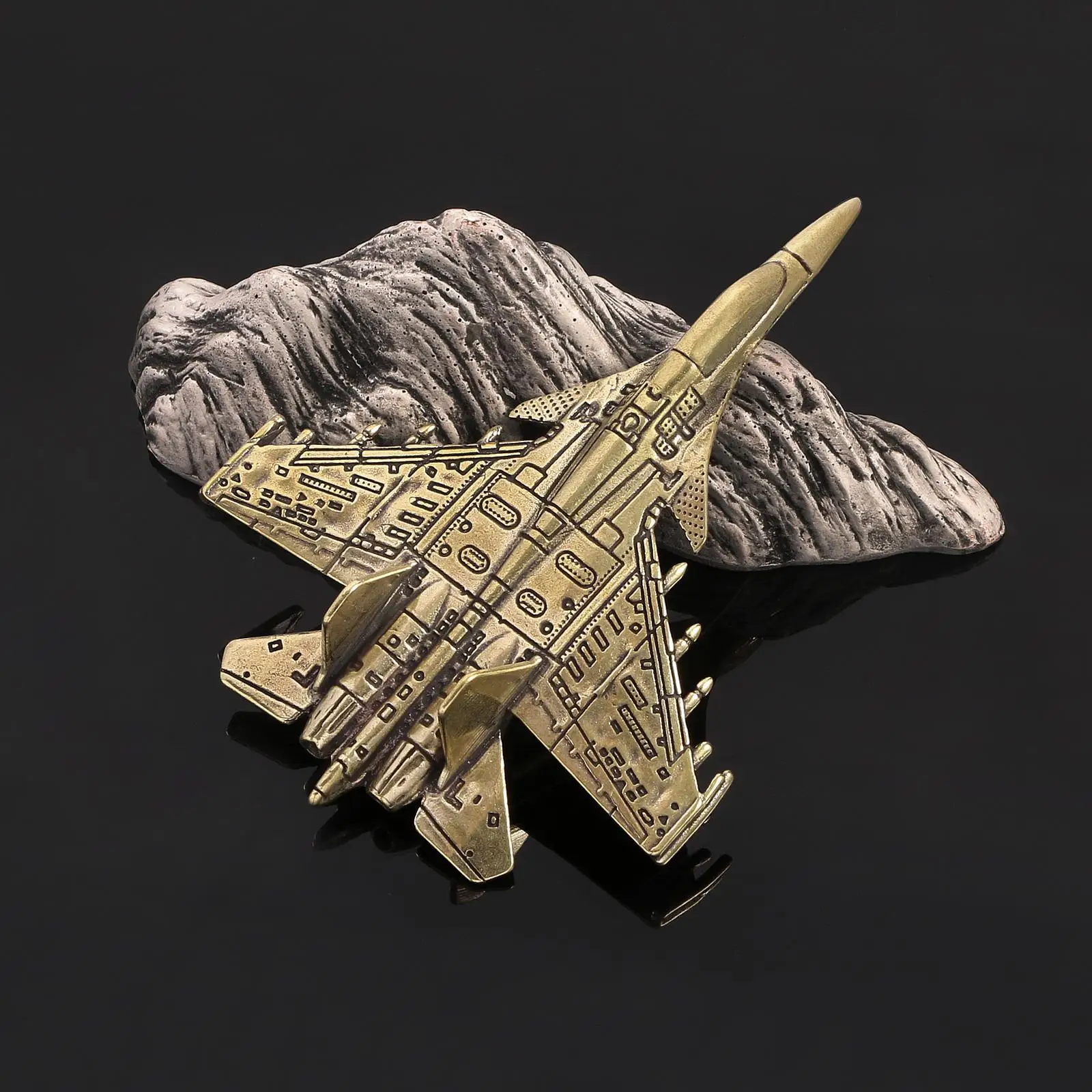 

Brass Aircraft Ornament Handcrafted Collectible Desktop Ornament Birthday Gifts Miniature Plane Statue for Apartment Tea Room