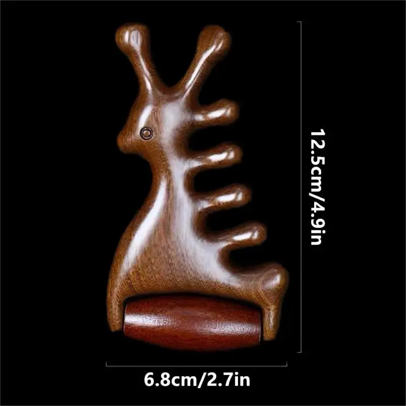 مشط تدليك خشبي، أمشاط رأس ميريديان لفروة الرأس، عين الوجه والكتف والرقبة، علاج كشط تساقط الشعر، مشط ذو أسنان واسعة ومضاد للكهرباء الساكنة