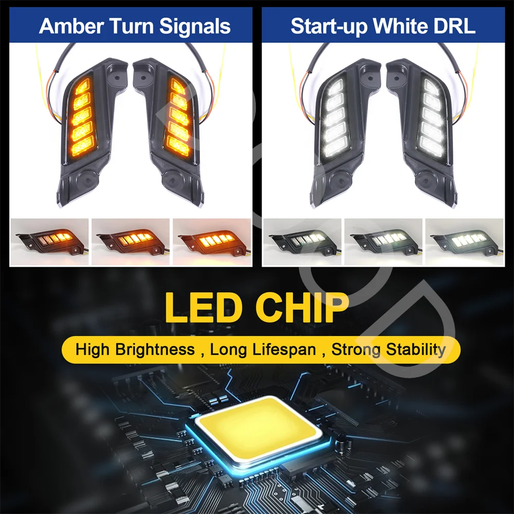 

LED DayTime Running Lights Drl Fog Lights Fit For 2012-2015 Toyota Tacoma Sr5 Pro Fog Light Lamps Led Turn Signal Lights