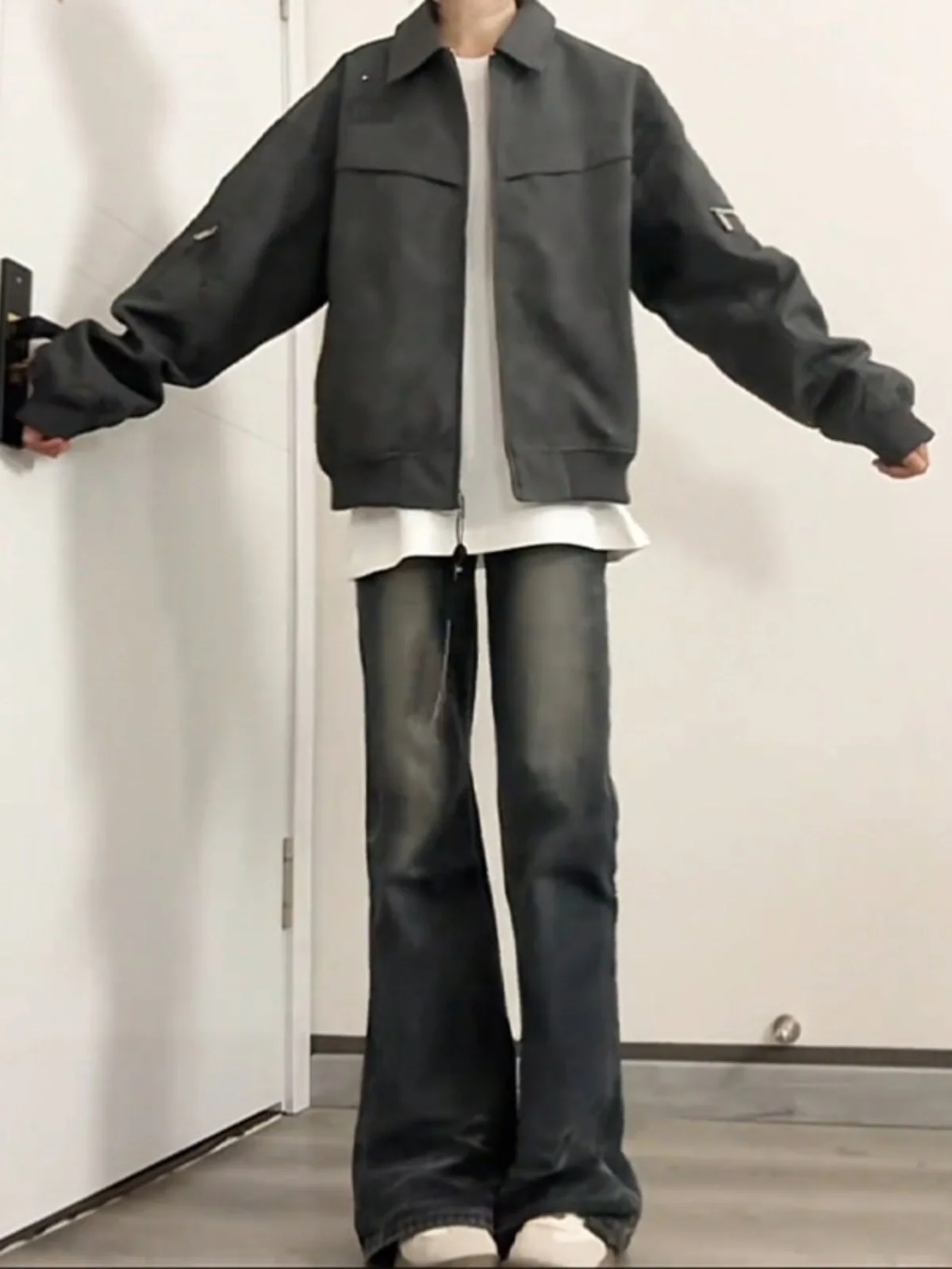 

Cleanfit Bla PU Leather Jaet Men's Spring Autumn American Sle Cool ort Motorcycle Jaet Baseball orm Zipper Decor