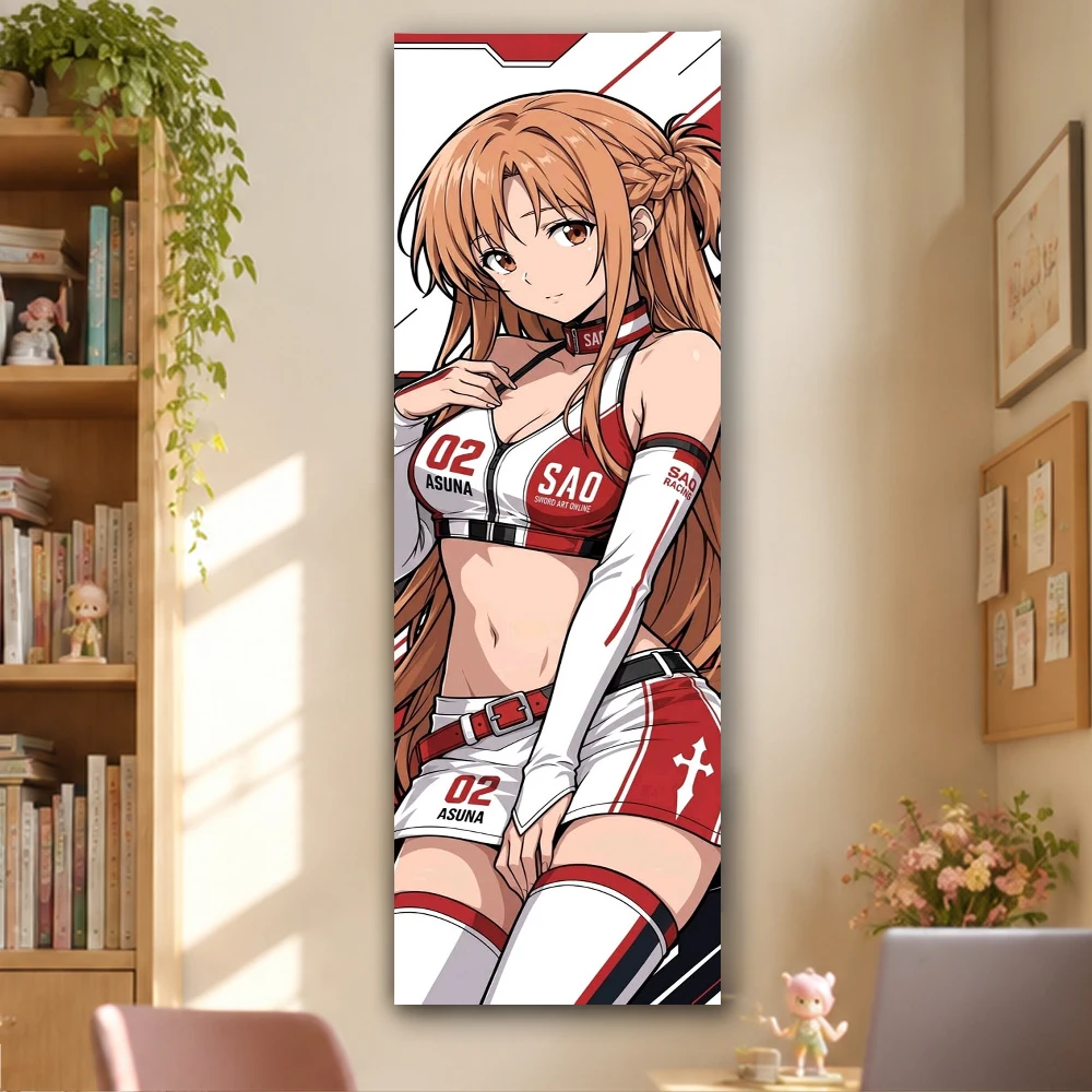 Asuna Racing Suit Vertical Long Tapestry Anime Door Wall Hanging Girls Decor