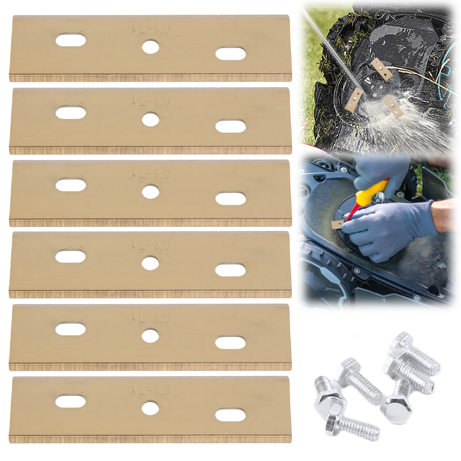 6 Pack Lawn Robot Blade with Screws Accessories Replacement Robotic Mower Blades Compatible for ALKO Robolinho Lawn Mowers