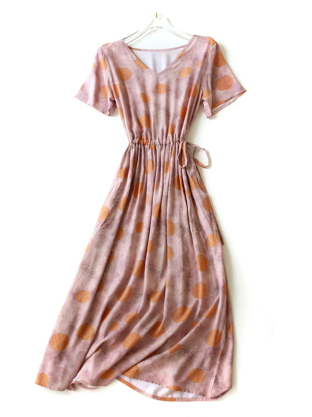 Floral coton soie v-ne minceur taille haute Dr décontracté Sle ort Sve printemps été femmes Dr respectueux de la peau