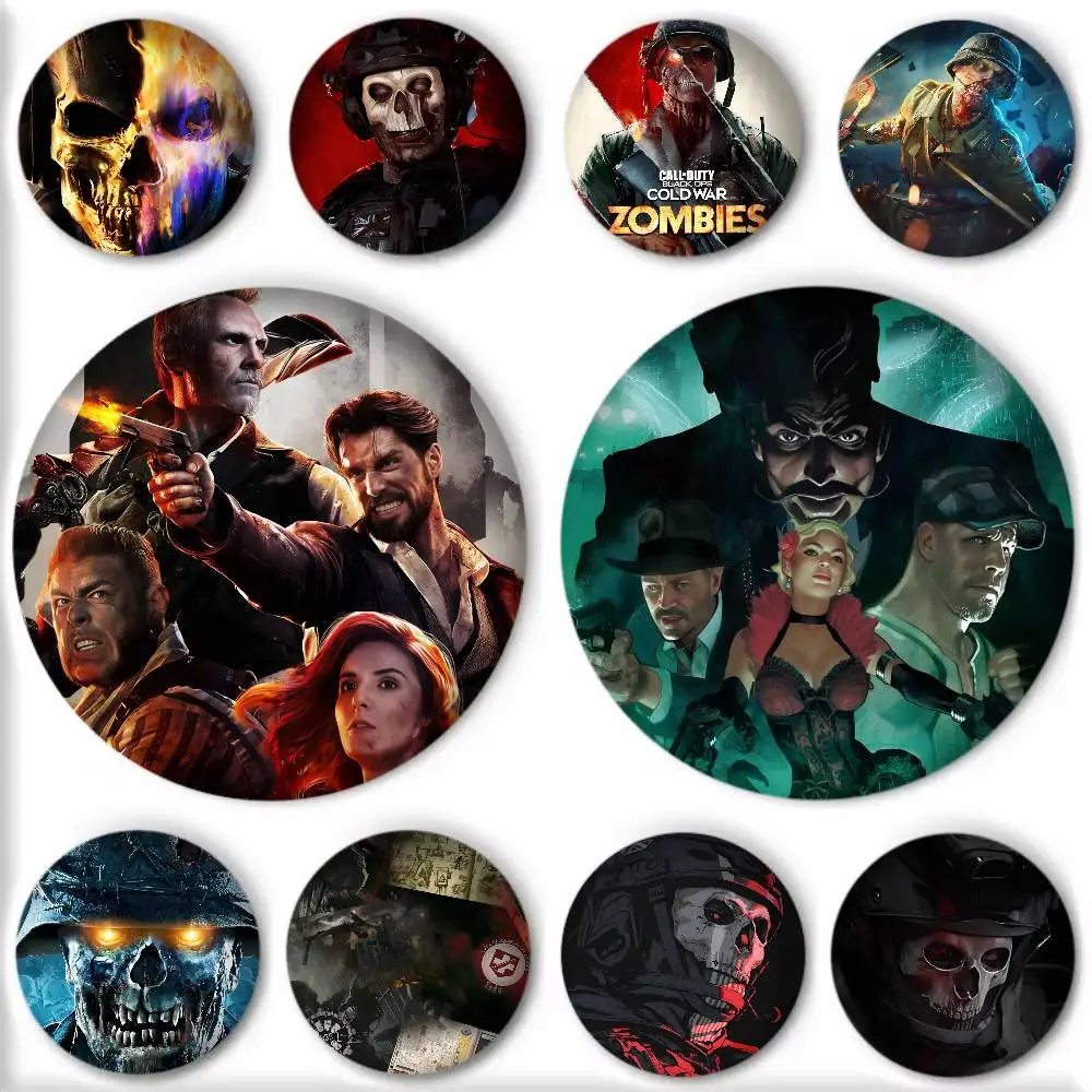 Cool Game Anime Cartoon Cod Zombies Manga Badge Round Art Brooch Clothes Backpack Accessories Lapelnd Laserh