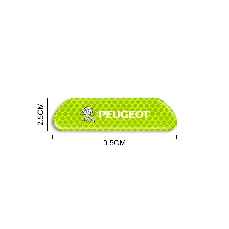 4PCS/set Car Reflective Strips Warning Stickers Badge Car Styling For Peugeot 206 308 307 208 207 3008 2008 508 407 301 406 408