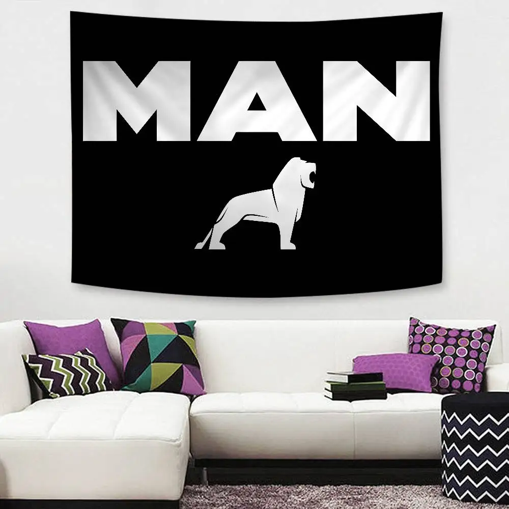 M-Man T-Truck Logo Colorful Tapestry Wall Hanging Hanging Tarot Hippie Wall Rugs Dorm Wall Art Decor