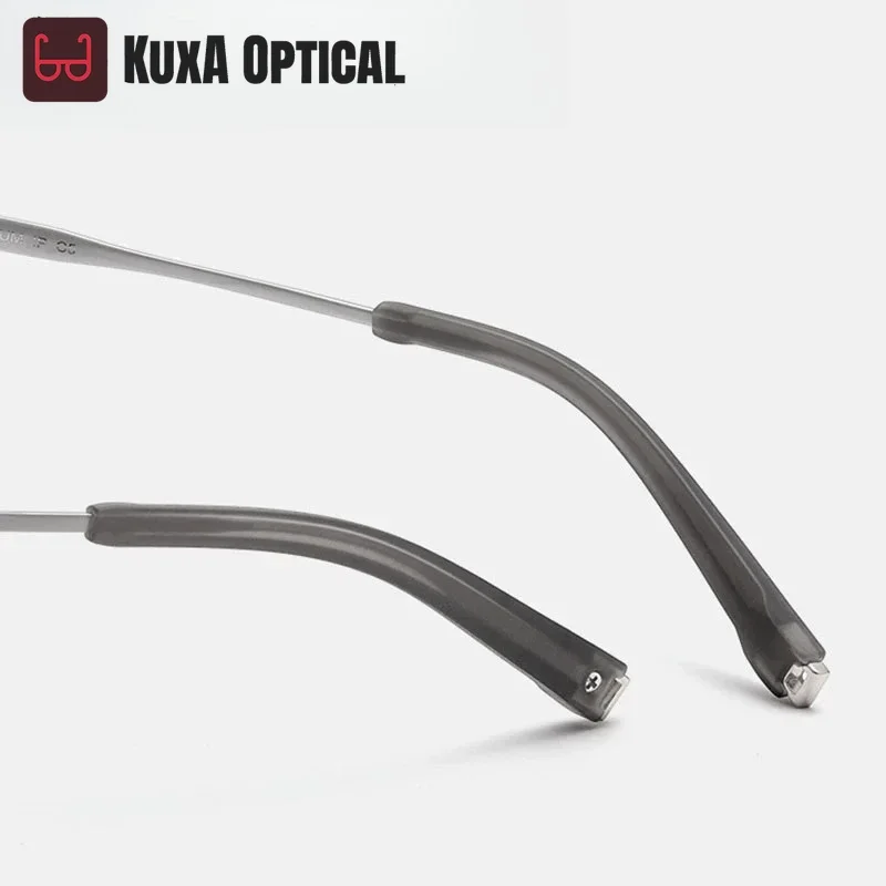 Okulary korekcyjne KUXA dla mężczyzn, czysty tytan, modne oprawki do okularów optycznych z soczewkami korekcyjnymi na krótkowzroczność.