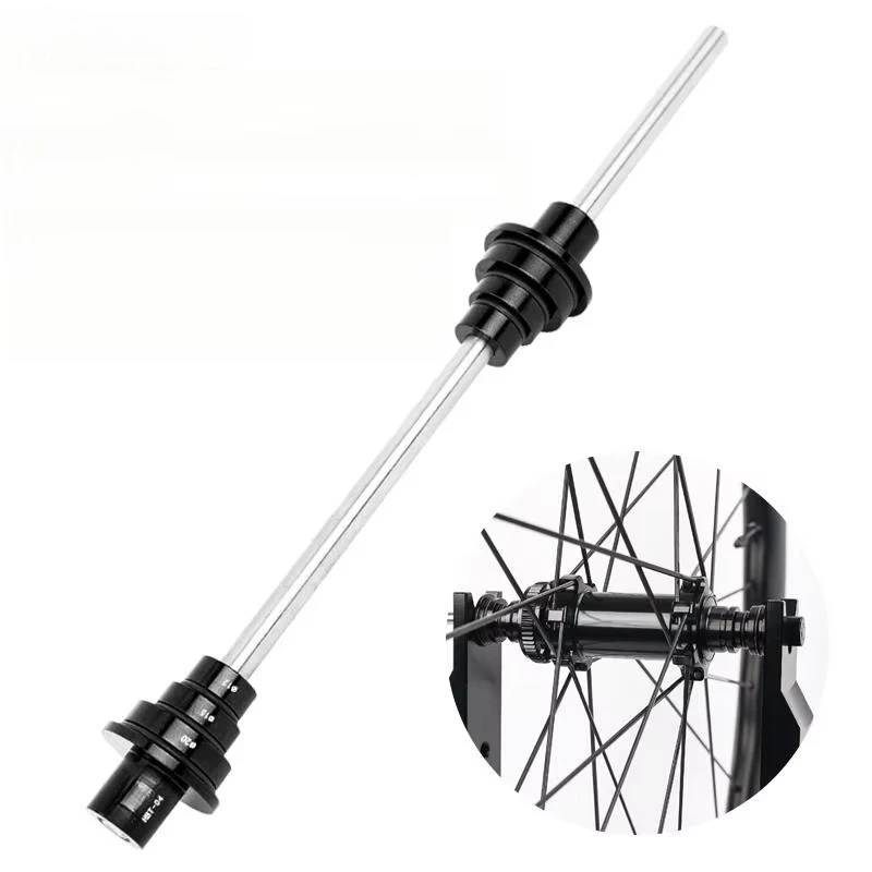 Bicycle Hub Thru Axle Adapter Wheel Fix Shaft For Wheel Truing Stand MTB Road Bike Rim Correction Maintenance Repair Accessory