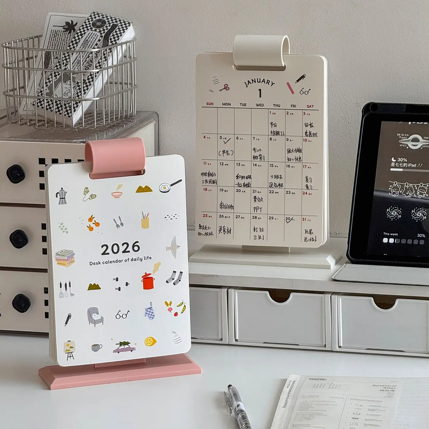 

Ins Flip 2026 Calendar Planner Desktop Calendar Table Ornament Perpetual Calendar Note Planner Stationery Office Supplies