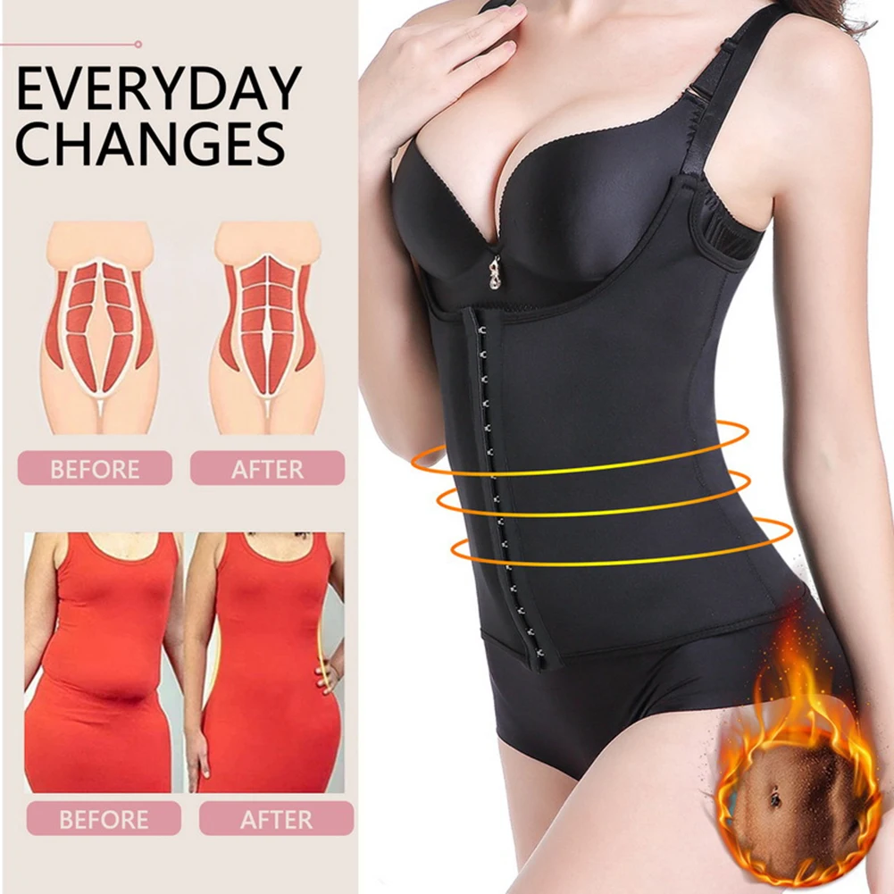 Sweat Vest For Women Weight Loss Postpartum Recovery Belly Wrap Shaper U-Shape Push Up Design Supports Bust For Fats Burning