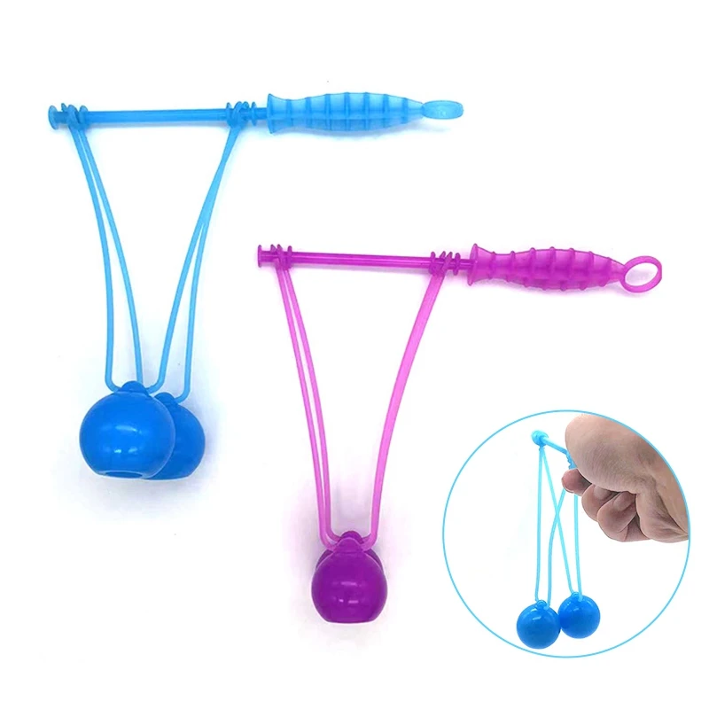 Small Ball Toy with Rope High-speed Rotation Relieve Boredom Decompression Plastic Pro-clackers Click Clack Ball Birthday Gift