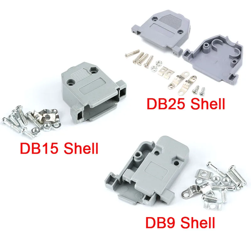 5Pcs-1pc DB9 DB15 DB25 DB37 Plastic Shell DB serial series shell DB9 Connectors