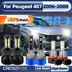 Led Headlight Bulbs 60000LM Super Bright Lamp High Low Beam LED Headlamps Bulb CSP Chips 6000K For Peugeot 407 2006 2007 2008