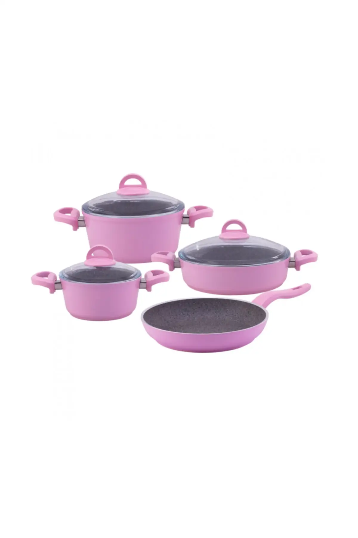 DOLBOVI Premium granite 7 piece Cookware Set Baby Pink Cookware Set