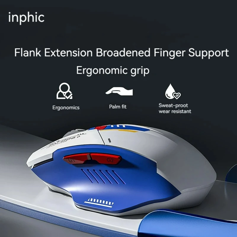 Inphic F9 Mecha Edition Wireless 2.4G Silent Rechargeable Mouse LED Light Mouse For Computer PC Laptop Office Gaming