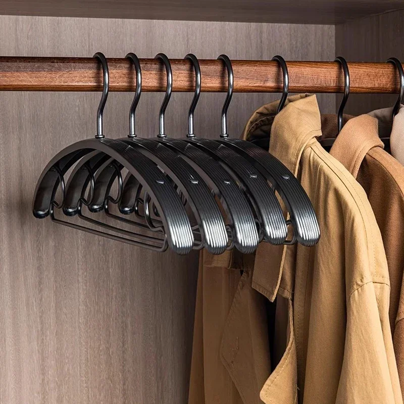 5pcs Metal Hanger Anti-slip Durable Aluminum Alloy Drying Racks Coat Pants Organizer Hanging Rack Wardrobe Storage Hangers view 3