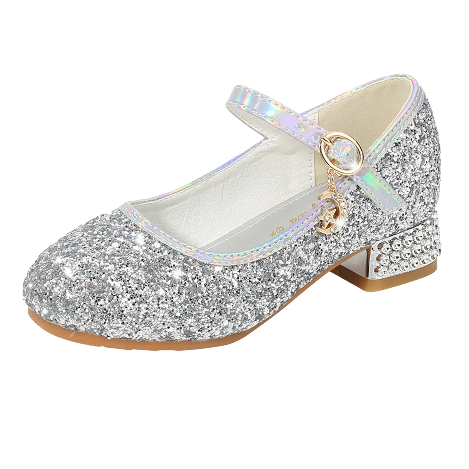 Toddler Little Kid Girls Dress Pumps Glitter Sequins Princess Low Heels Party Girls Shoes Heels Size 4 Soccer Slide Sandals