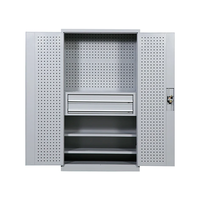 Armário de ferramentas de oficina de armazenamento de 2 portas de metal personalizado de 72 polegadas para garagem